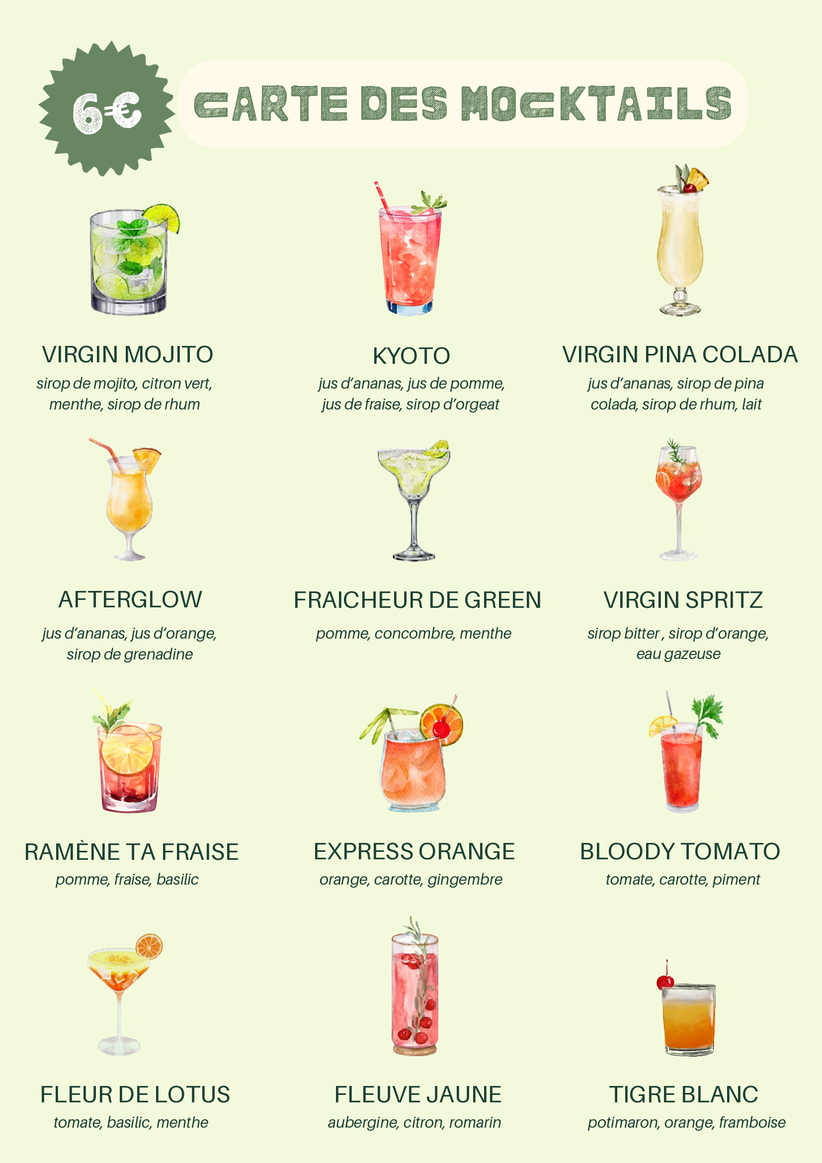 Le menu