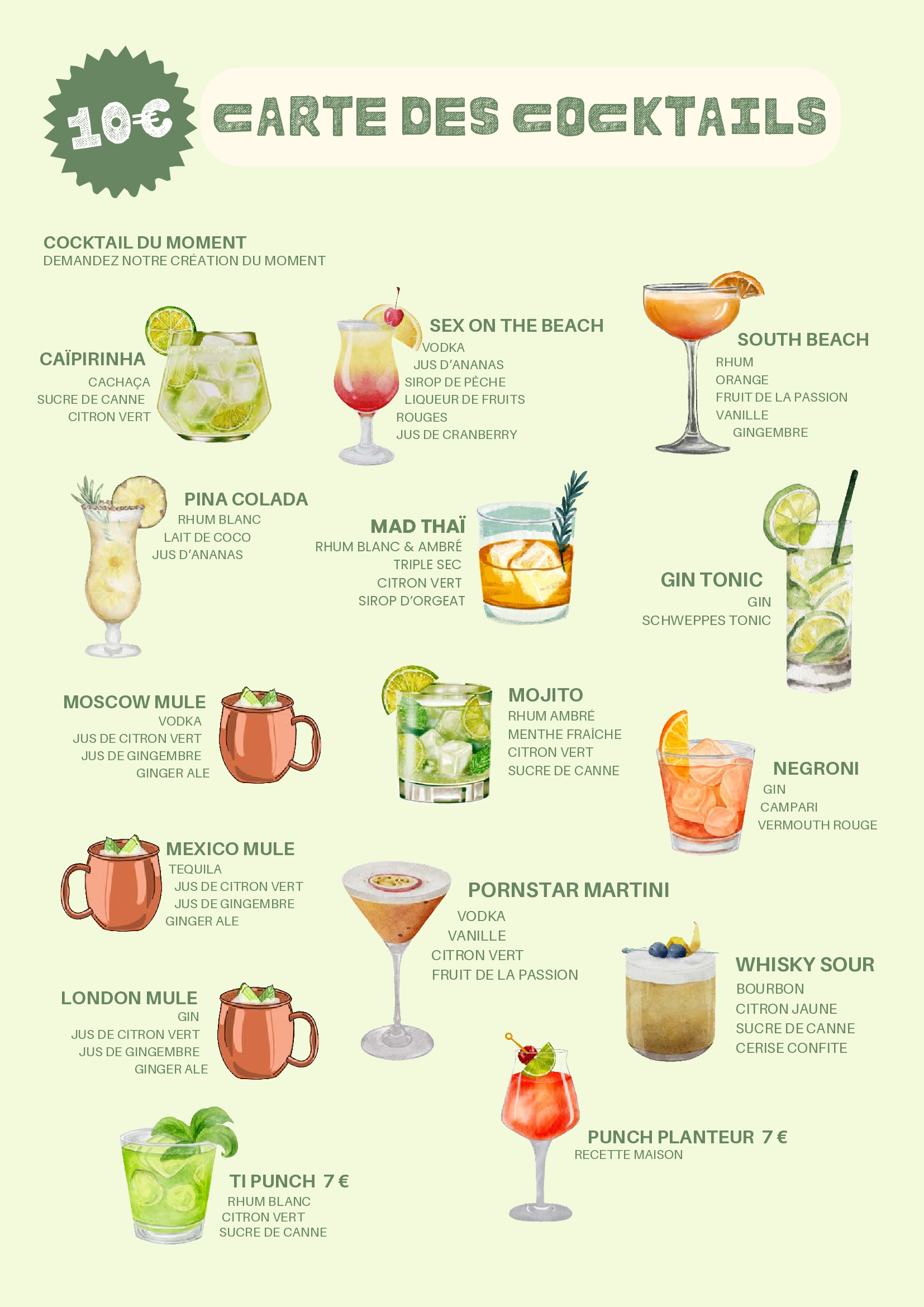Le menu
