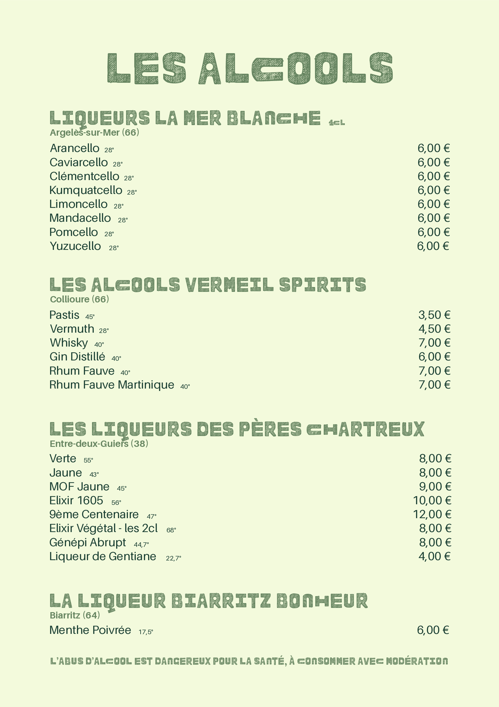Le menu